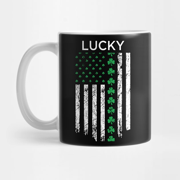 Lucky St Patrick's Day Irish American Flag by amitsurti